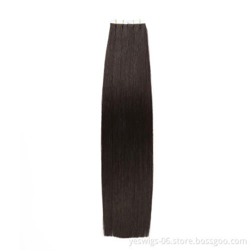 Virgin Indian 100 Human Hair Vendors Natural 1b Color Tape In Virgin Donor Cuticle Aligned Unprocessed Human Hair Extension